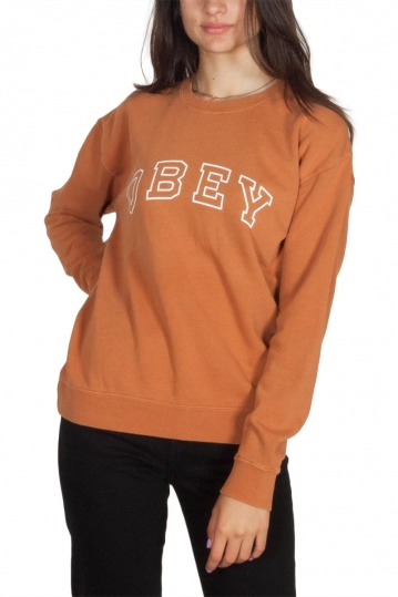 Obey Core Varsity Arched women's sweatshirt light brown