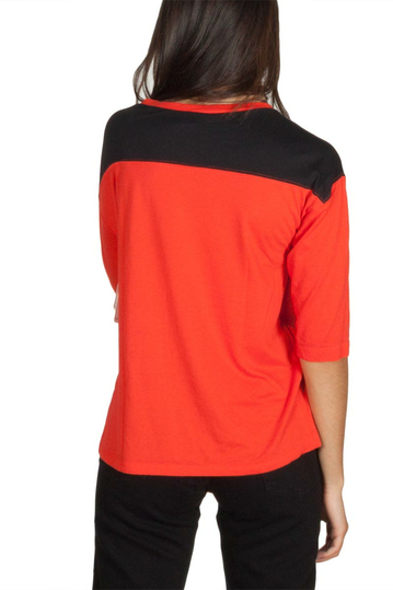 Obey Records 3/4 sleeve tee red