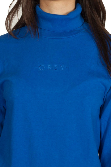 Obey Moody women's turtleneck top royal blue