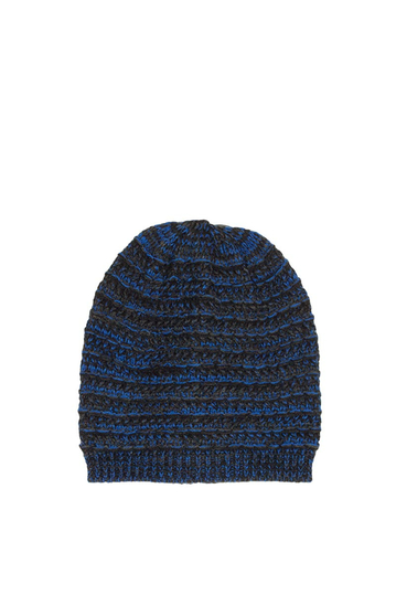 Men's beanie blue-black marl