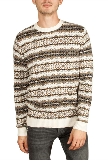 Anerkjendt Thorkild jacquard jumper cream-bronze