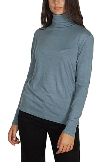 Minimum Petronella turtleneck long sleeve tee light blue