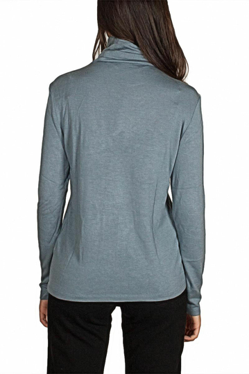 Minimum Petronella μακρυμάνικη ζιβάγκο μπλούζα γαλάζια