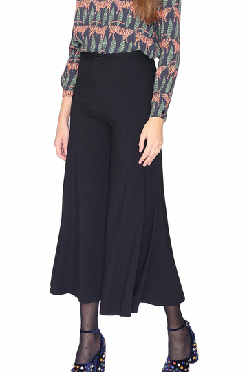 Pepaloves Carla wide leg cropped pants black