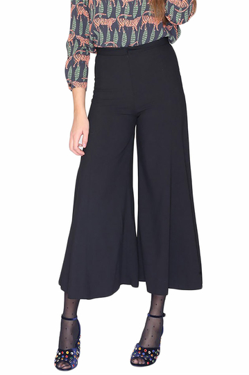 Pepaloves Carla wide leg cropped pants black