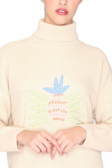 Pepaloves Pineapple turtleneck chunky jumper