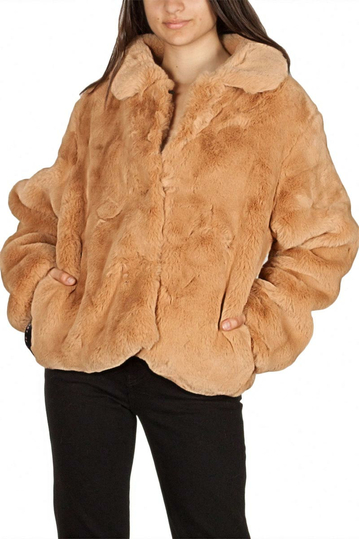 Story Of Lola Luna faux fur jacket camel