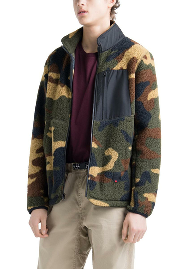 Herschel Supply Co. men's sherpa full zip jacket woodland camo