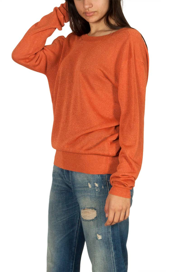 Pepaloves Elena V-back viscose sweater orange