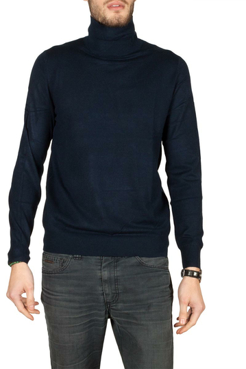 Men's turtleneck viscose jumper navy