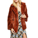 Free People Kate oversized faux fur coat terracotta