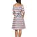Migle + me cold shoulder striped dress with 3/4 sleeves