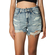 Distressed denim shorts faded blue