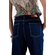 Q2 relaxed fit pleat front jeans dark blue