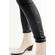 Q2 black faux leather pants with belt