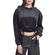 Urban Classics cropped velvet hoodie black