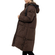 Biston long puffer jacket with hood chocolate