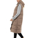 Biston long gilet dark beige with hood