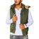 Men's khaki cotton gilet with hood