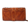 Hill Burry RFID leather clutch wallet brown with flap