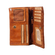 Hill Burry RFID leather clutch rivet wallet cognac with flap