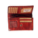 Hill Burry RFID δερμάτινο πορτοφόλι clutch κόκκινο με πριτσίνια