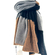 Knitted viscose scarf black/grey/brown