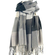 Checked grey viscose scarf