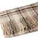 Checked viscose scarf beige with fringes