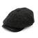 Wool flat cap with earflaps in tweed black