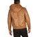 Men's faux leather jacket brown with detachable hood