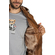 Men's faux leather jacket brown with detachable hood