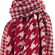 Knitted scarf red/beige