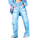 Distressed Cargo Jeans Light Blue Wash