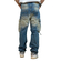 Distressed Cargo Jeans Blue Denim
