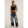 Alcott Cargo Baggy Fit Jeans Washed Medium Blue