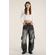 Alcott Cargo Baggy Fit Jeans Washed Black