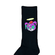 Teddy Bear Purple Head Socks Black