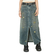 The Ragged Priest Distressed Denim Maxi Skirt With Snake Print