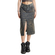 The Ragged Priest Dark Leopard Denim Midi Skirt