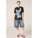 Alcott Print T-shirt Stitch Black