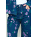 Wide Leg Floral Jeans Dark Blue
