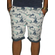 Men's chino shorts beige with blue Flamenco beach print