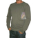 Bigbong men's sweatshirt olive with print pocket