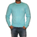 Fine knit men's sweater in turquoise