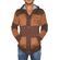 Men's hooded knit jacket in brown-camel