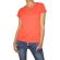 Women's short sleeve top in bright coral