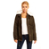 Women's khaki parka jacket with faux-fur collar