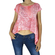 Bigbong women's marble print asymmetrical crop top bright coral