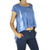 Bigbong women's marble print asymmetrical crop top blue